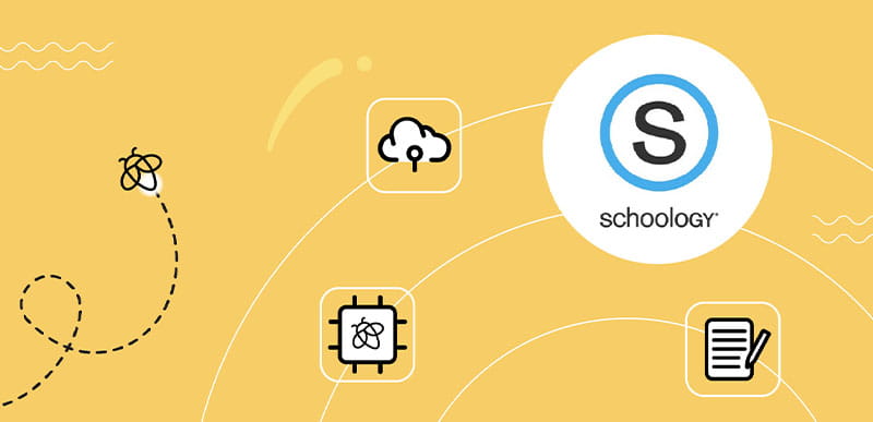 Graphic representation of Lumio's seamless integration with Schoology.