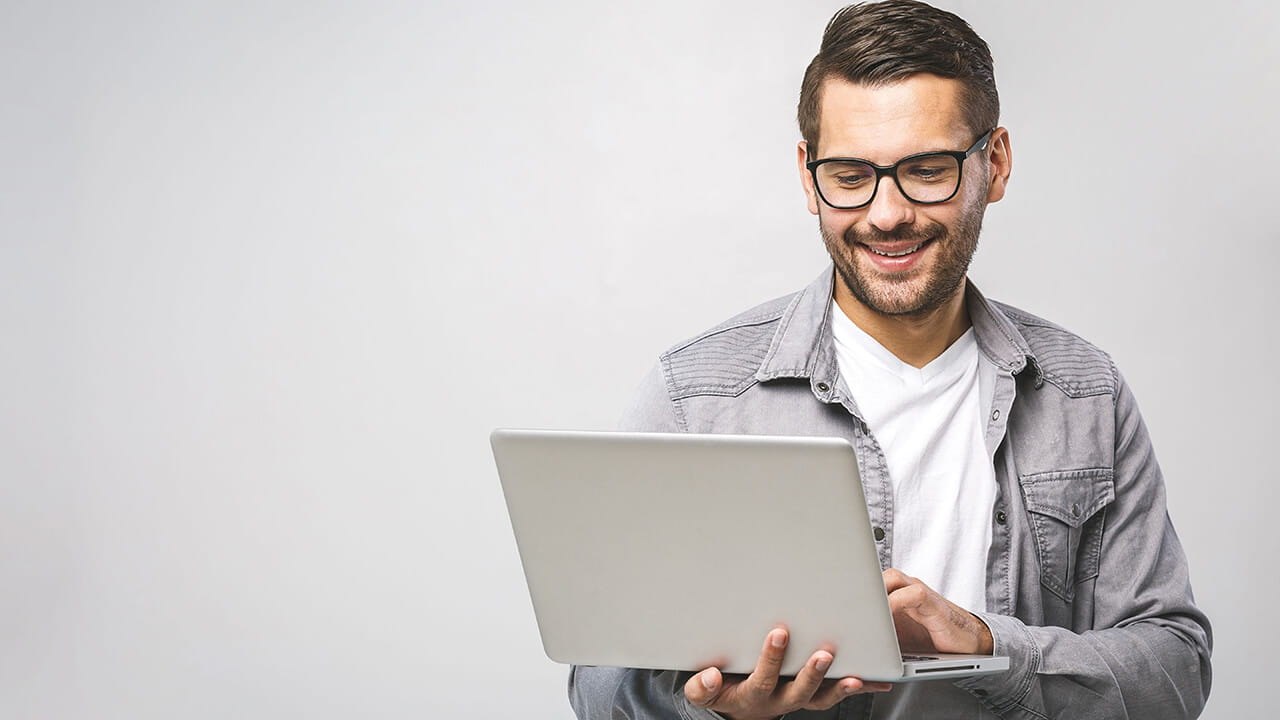 Man working on a laptop