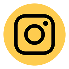 Instagram logo in black on yellow background