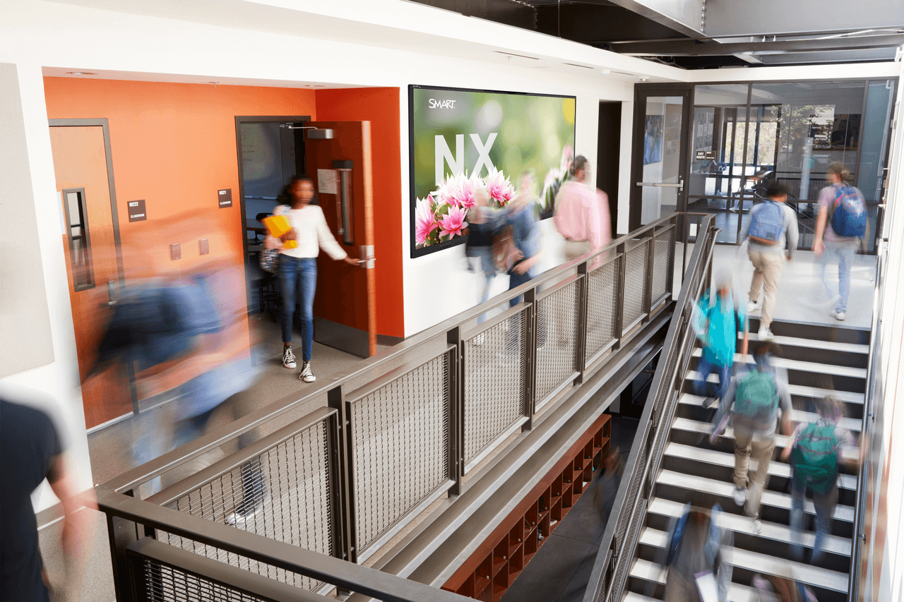 NX series SMART Board in hallway