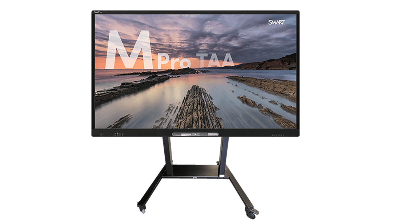 Mobile stand with M Pro TAA Smart Board attached