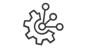 Icon representing technology system integration.