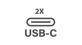Icon signifying USB-C connectivity, a modern standard for charging and data transfer.