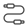Icon depicting a USB cable with connectors at both ends.